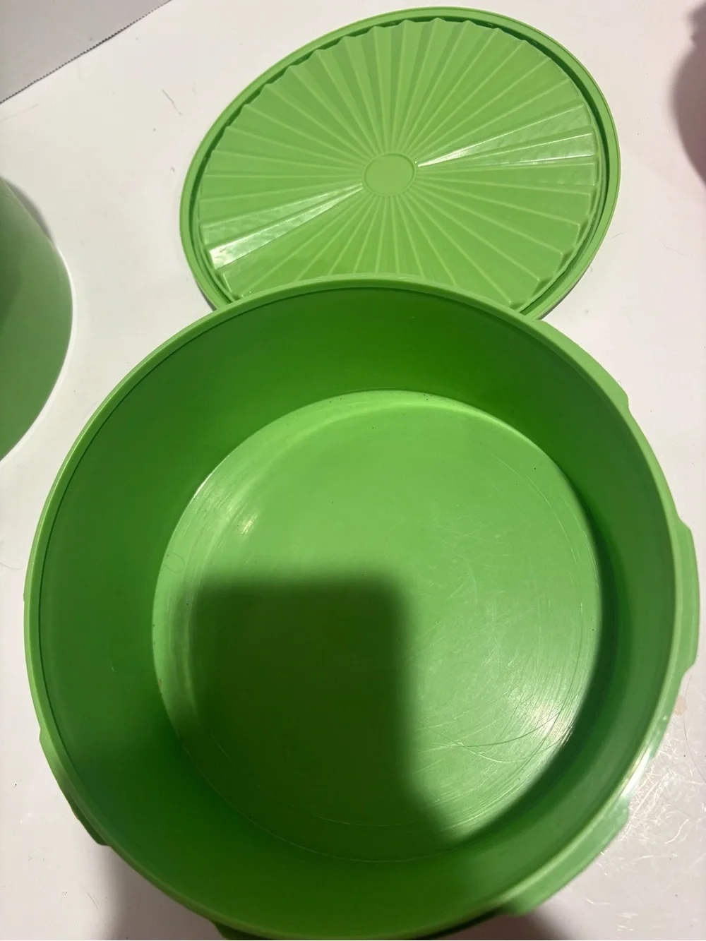 Tupperware Green and Orange Stackable Food Storage Containers- set of 4